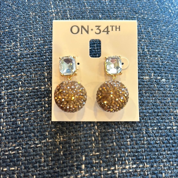 ON 34TH Gold Colored Earrings - Picture 1 of 2